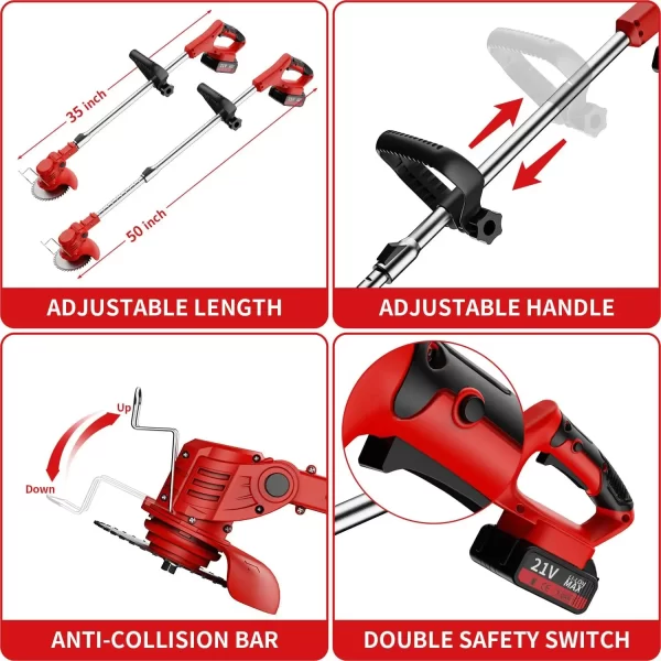 Cordless Lawn Trimmer Weed Wacker Lawn Mower - Image 4