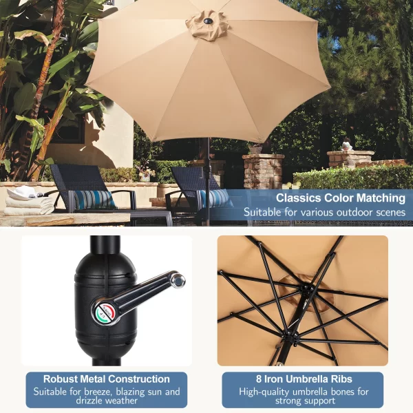 JHK Outdoor Patio Umbrella UV Protection - Image 15