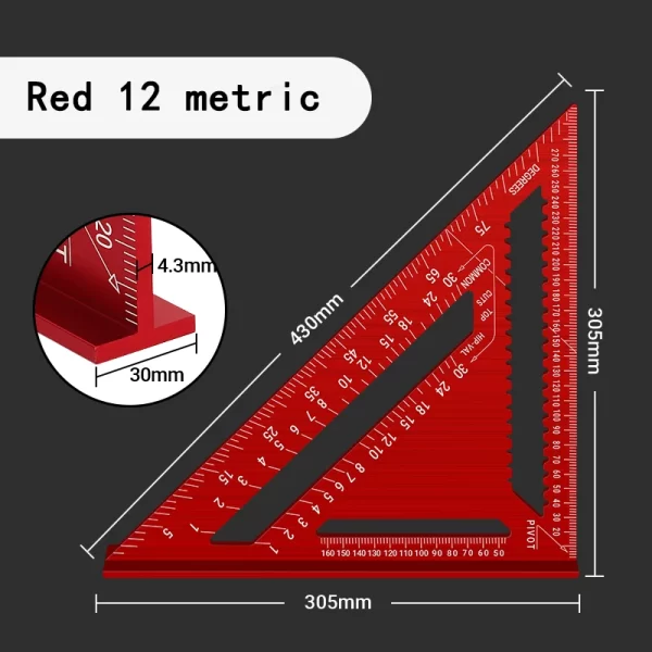 Woodworking Aluminum Alloy Triangle Gauges Measuring Gauging - Image 26