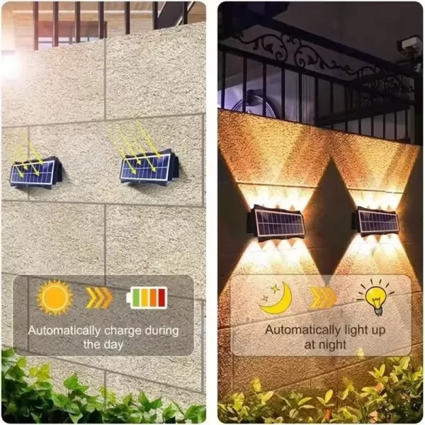 Solar Wall Lamp Outdoor LED Solar Light Waterproof Up And Down Luminous - Image 3