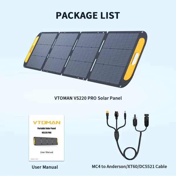 VTOMAN VS220 PRO 220W Solar Panel Kit Complete 48V Power - Image 7