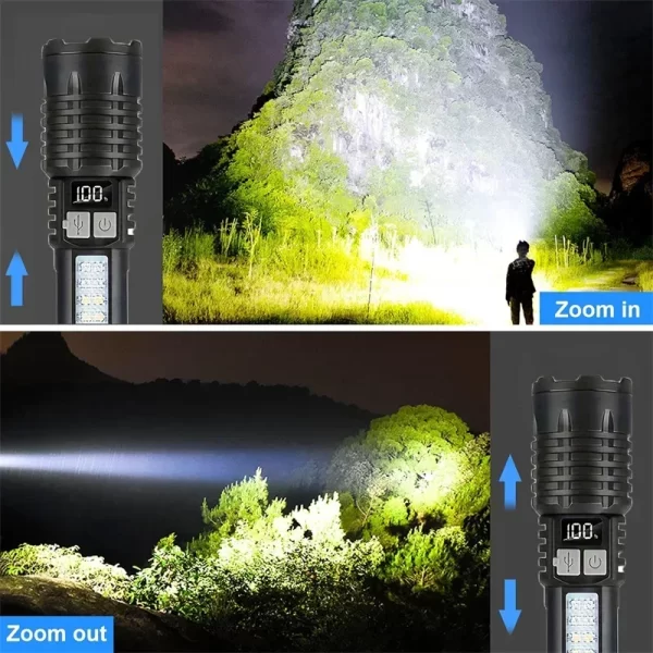 Heinast High Power LED Flashlight Powerful TYPE-C Rechargeable - Image 3