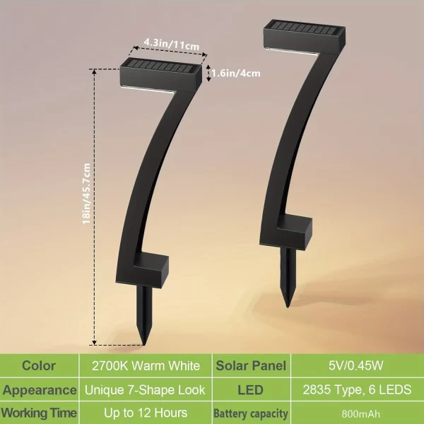 6Pack Bright Solar Outdoor Lights Pathway, 12 Hrs Solar Garden Lights, Auto On/Off - Image 3