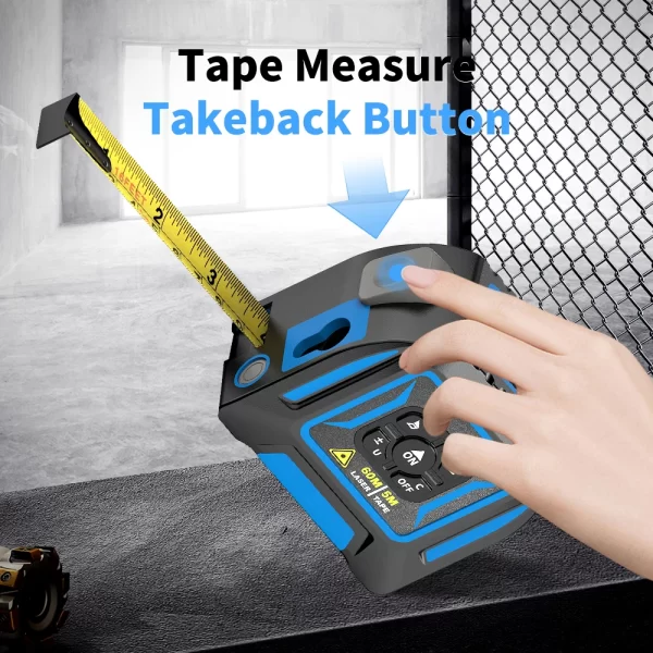 3 in 1 Laser Rangefinder 5M Tape Measure Ruler Distance Meter - Image 6