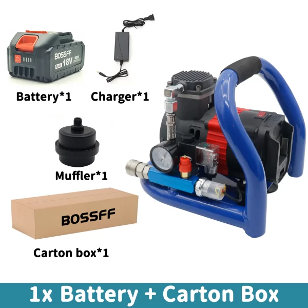 BOSSFF 21V Portable Air Compressor with Pressure Gauge Car Tire Pump - Image 5