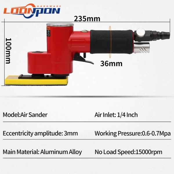 Pneumatic Sandpaper Polisher 15000RPM Triangle Air Random Orbital Sander - Image 3