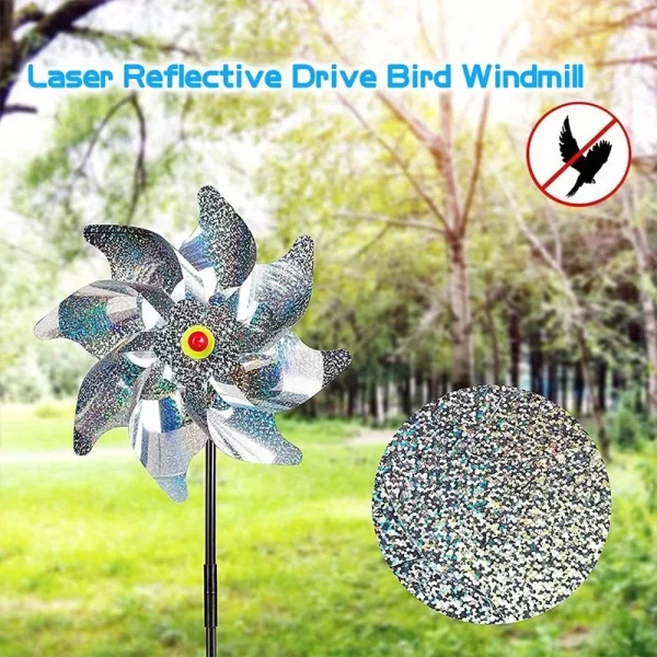 1pcs Bird Repeller Pinwheels Reflective Sparkly Scarecrow Pinwheel - Image 5