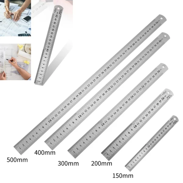 Stainless Steel Metal Straight Ruler Precision Double Sided Precision Measuring Tool