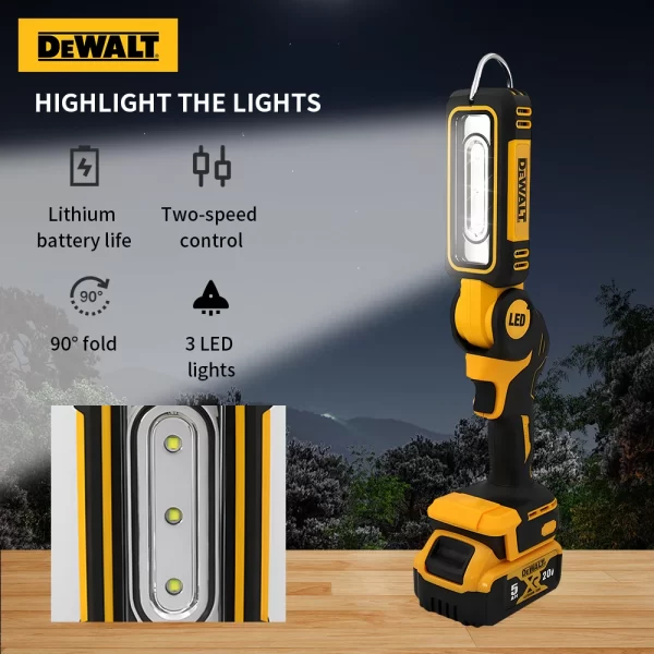 Dewalt 20V 90 Degree Folding LED Work Light - Image 2