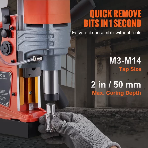 VEVOR 1300W 1400W 2" Electric Drilling Machine Magnetic Drill Press - Image 4