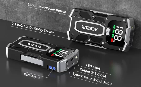 12800mAh Car Jump Starter Portable Power Bank - Image 18