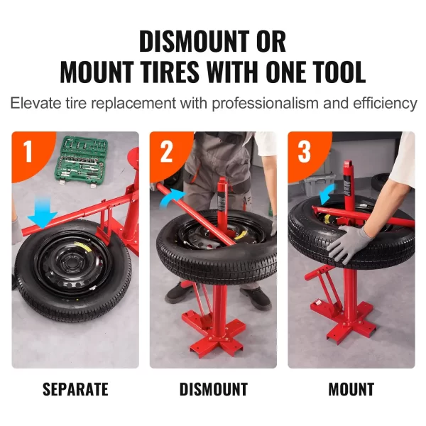 KFFKFF Manual Tire Changer Bead Breaker Tool Portable Fits Car Truck Motorcycle - Image 2