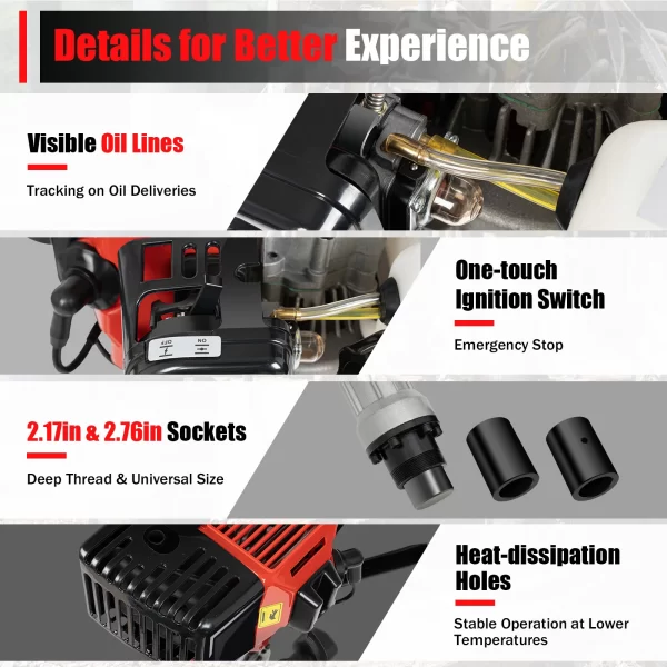 900W 2-Stroke Petrol Post Driver Piling Hammer - Image 12