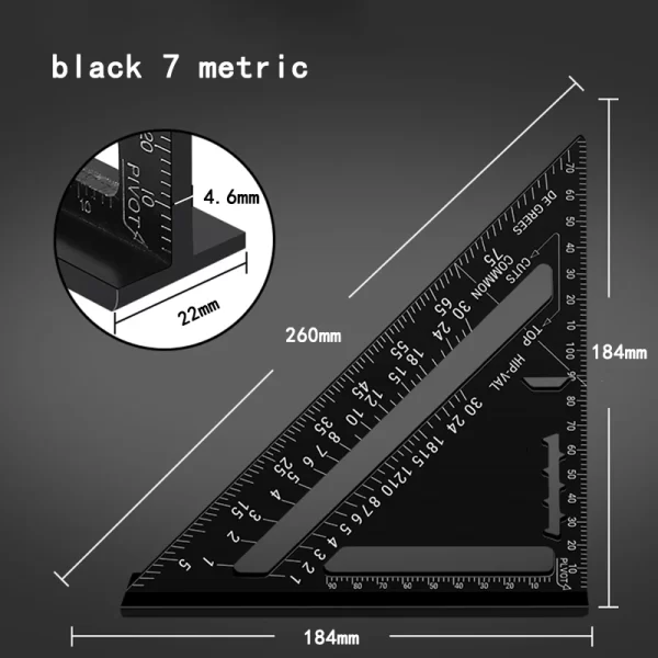 Woodworking Aluminum Alloy Triangle Gauges Measuring Gauging - Image 12