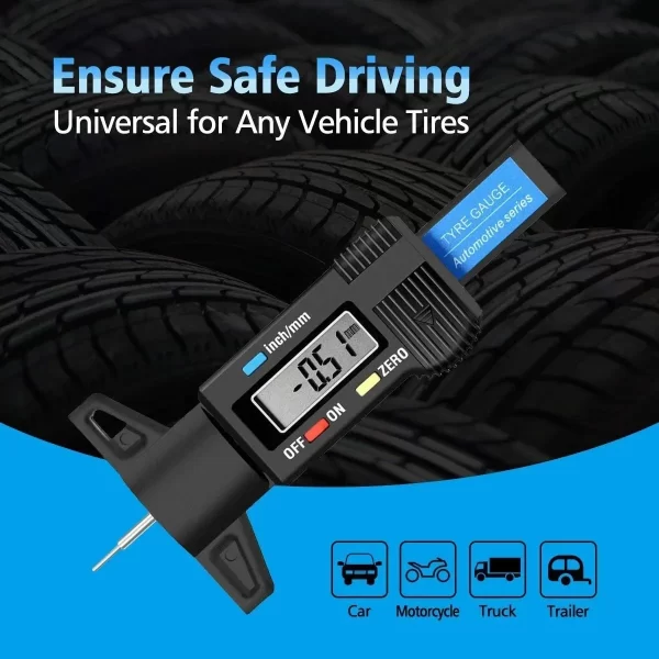 1PC Digital Depth Gauge Caliper Tread Depth Gauge - Image 8