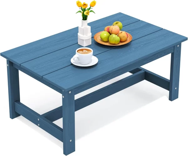 HDPE Patio Coffee Table, Rectangle, All-Weather - Image 10