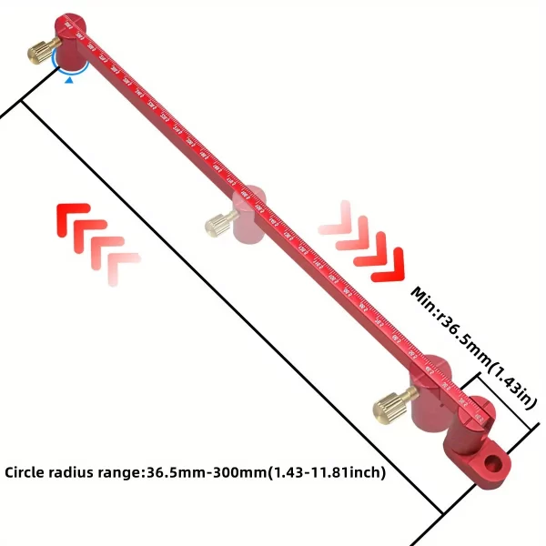 300mm Adjustable Drawing Circle Ruler,Aluminum Compass - Image 8