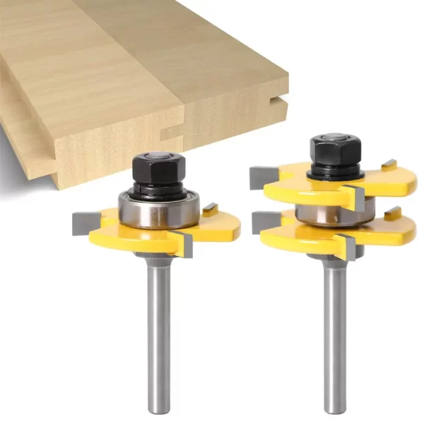 2PCS Woodworking Milling Cutter 3 Teeth
