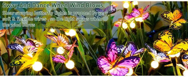 Butterfly Solar Garden Light Swaying Firefly Light - Image 8
