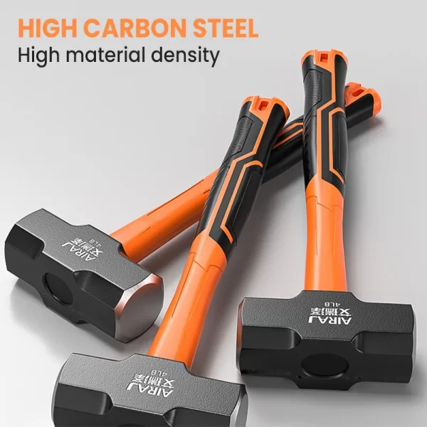 AIRAJ Octagon Hammer Heavy Wall Hammer One-Piece Heavy Hand Hammer Wall Removal Soft Handle Solid Iron Hammer Construction Tool - Image 10