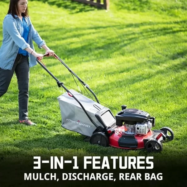 Gas Lawn Mower 21-Inch 144cc OHV Engine RWD 3-in-1 with Bagging - Image 7