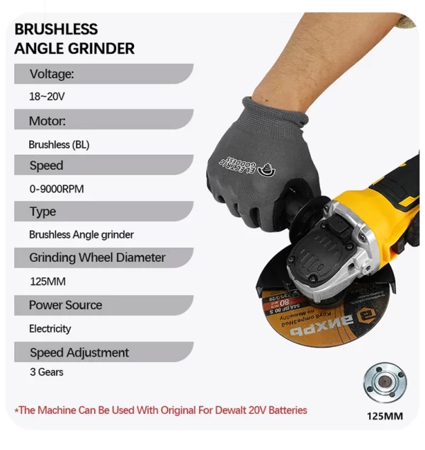 Angle Grinder 9000RPM Metal Grinder Dewalt 20V Batteries - Image 10