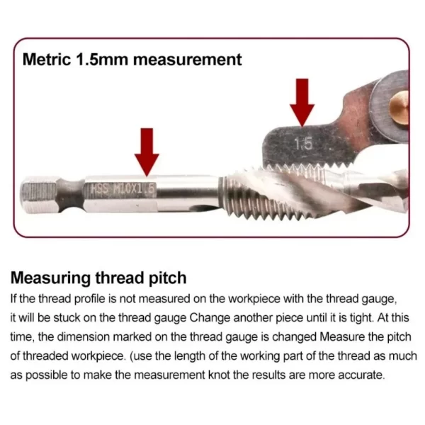 58 in 1 Thread Gauge Pitch Scale Stainless Steel High Precision Metric Britain America 55-60 Degree - Image 14