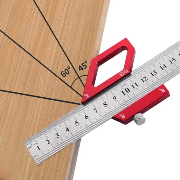 Woodworking Steel Ruler Positioning Block,Center Finder 45/60/90 - Image 4