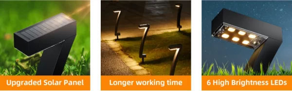 6Pack Bright Solar Outdoor Lights Pathway, 12 Hrs Solar Garden Lights, Auto On/Off - Image 9
