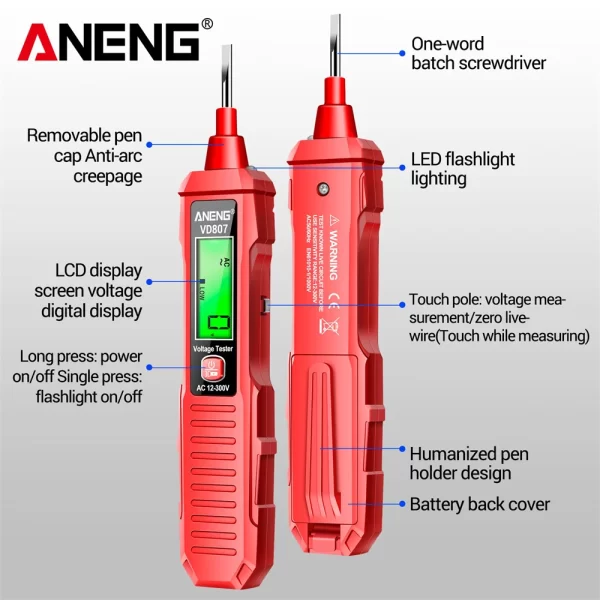 ANENG VD807 50/60Hz Smart Electric Pen Tester - Image 5