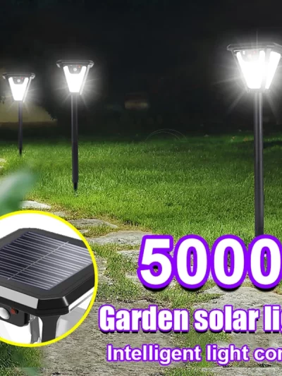 5000K Solar Pathway Garden Decor Lights Outdoor With Motion Sensor IP65 Waterproof