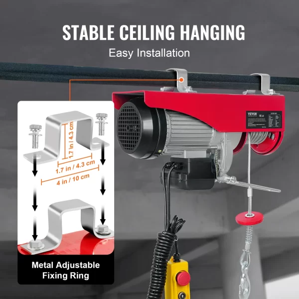 VEVOR 200-800kg Electric Hoist with Wired/Wireless Remote Control Lifting Crane Cable Hoist Winch for Boat Car Garage Elevator - Image 6