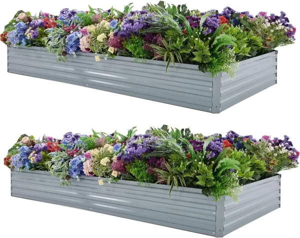 8x4x1ft(2 Pack) Galvanized Raised Garden Bed - Image 7