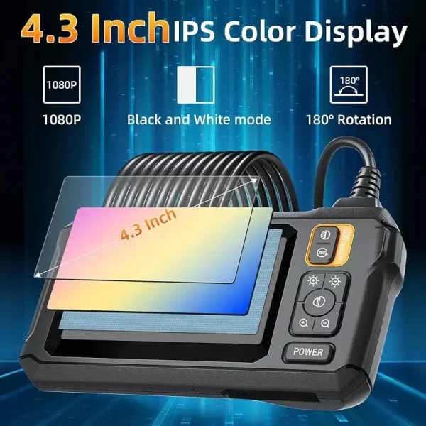 Industrial Endoscope Camera 8mm HD1080P 4.3inch IPS Screen - Image 2