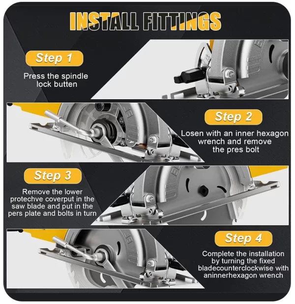 EGOD 5 Inch Brushless Electric Circular Saw Tools for Dewalt Battery - Image 16