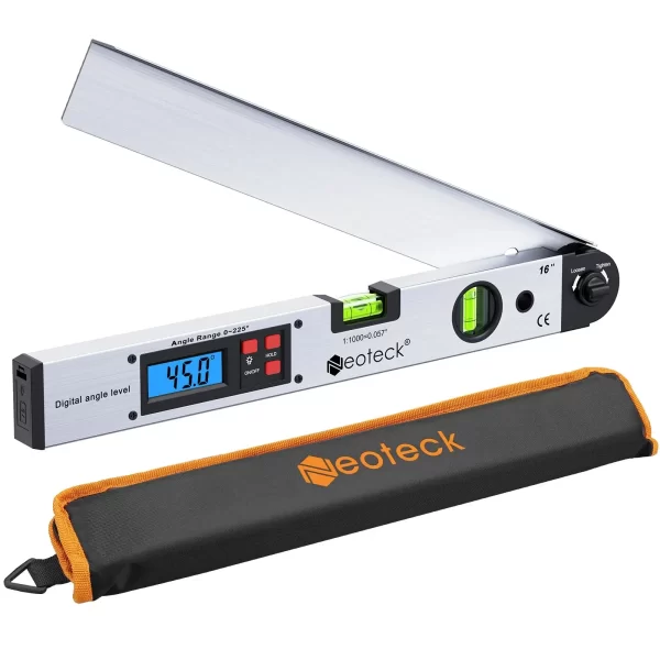 Neoteck 0-225° LCD Digital Protractor Spirit Level Angle Finder - Image 7