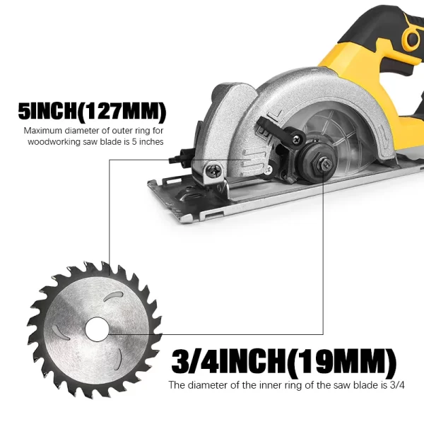 EGOD 5 Inch Brushless Electric Circular Saw Tools for Dewalt Battery - Image 3