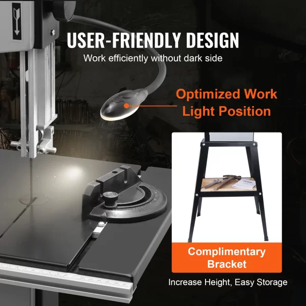 VEVOR Benchtop Band Saw with Stand 9.65-Inch Two-Speed - Image 6