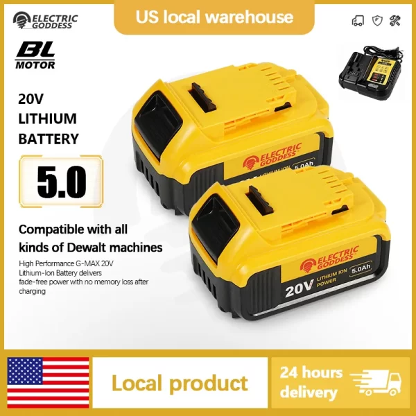 New 100% Original 5.0Ah For Dewalt 20V Power Tools - Image 8