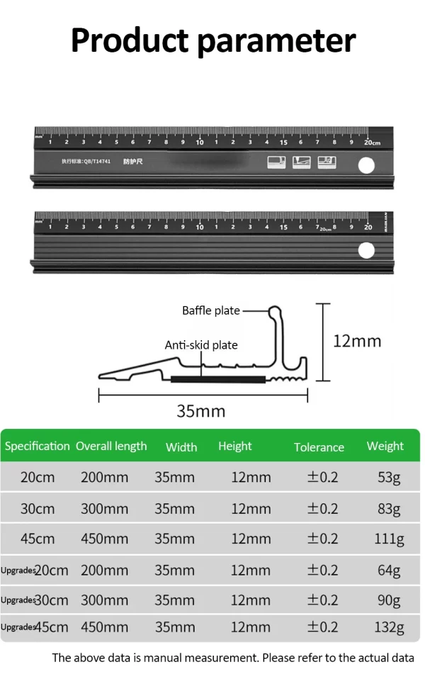 20/30/45cm Aluminum Straight Ruler Multifunctional - Image 24