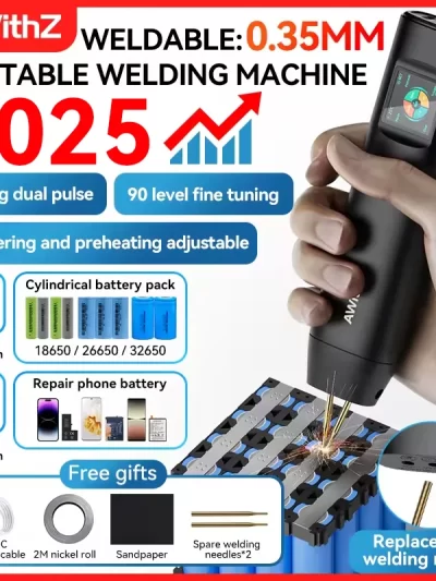 AWithZ Portable Spot Welder DIY Handheld Spot Welding Machine 90 Gears Adjustable Spot Welding for 18650 Lithium Battery