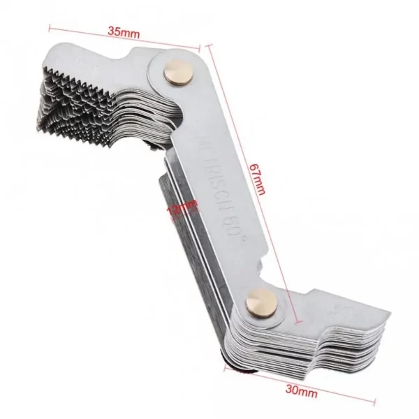58 in 1 Thread Gauge Pitch Scale Stainless Steel High Precision Metric Britain America 55-60 Degree - Image 9