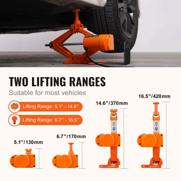 VEVOR Electric Car Jack 3 Ton Scissor Jack with Electric Impact Wrench 12V Portable Car Jack - Image 3