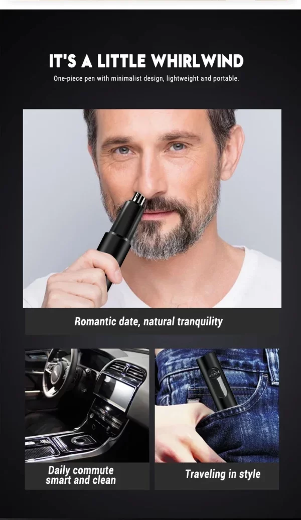 2 In 1 Electric Portable Ear And Nose Hair Trimmer Clipper - Image 28