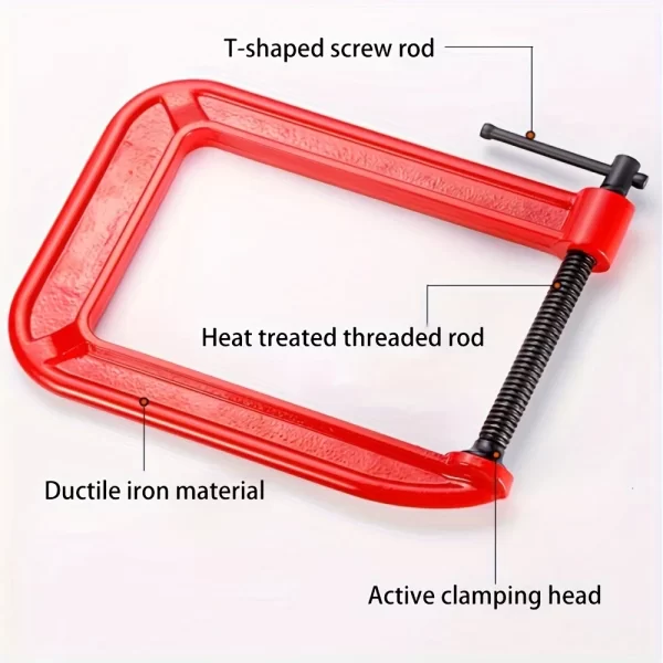 G Clamp Deep Reach C Clamp,4 Inch C-Clamp Set Industrial Strength C Clamps - Image 5