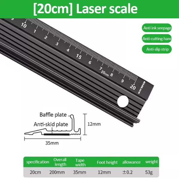 20/30/45cm Aluminum Straight Ruler Multifunctional - Image 6