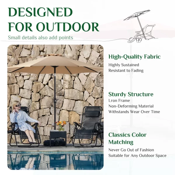 JHK Outdoor Patio Umbrella UV Protection - Image 4