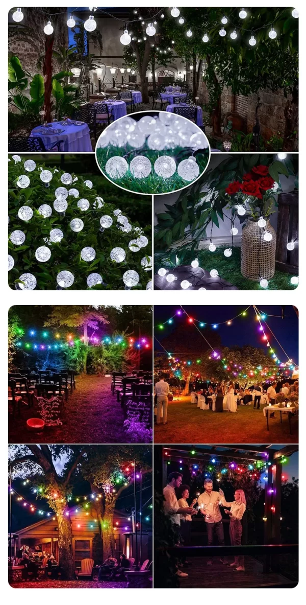 Solar Crystal Globe String Lights Outdoor Waterproof - Image 18