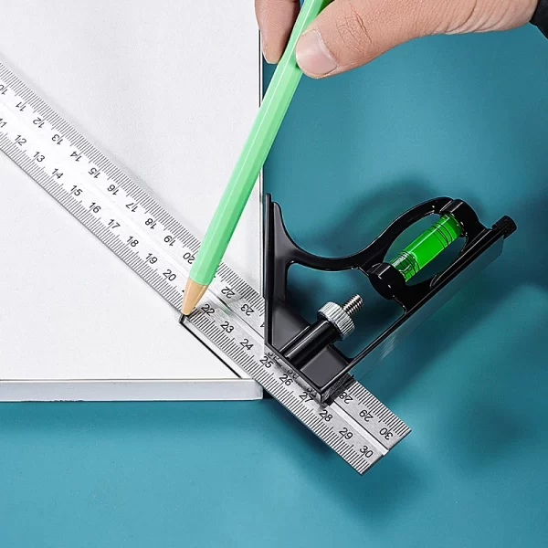 Multi Functional Combination Adjustable Right Angle Ruler and Protractor - Image 4