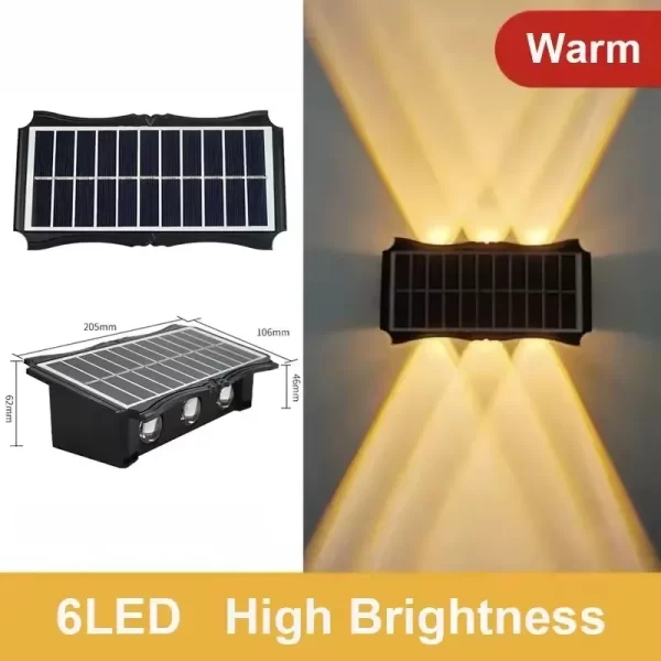 Solar Wall Lamp Outdoor LED Solar Light Waterproof Up And Down Luminous - Image 7